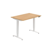 Pracovný stôl Motion, PO, 2S, 120x70,5-120,5x80 cm, dub/biela
