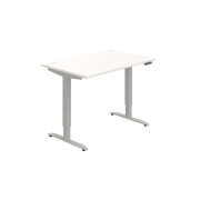 Pracovný stôl Motion, PO, 2S, 120x70,5-120,5x80 cm, biela/sivá