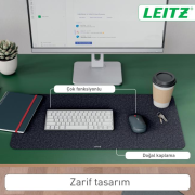Podložka na stôl Leitz recyklovaná koža 36×70cm tmavosivá