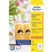 Etikety osemhranné 61x60,3mm Avery 10 hárkov biele