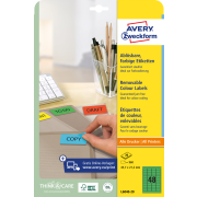 Etikety Avery odnímateľné 45,7x21,2 mm, zelené