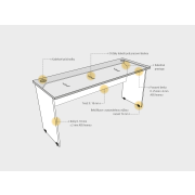 Pracovný stôl Gate, ergo, ľavý, 180x75,5x120 cm, buk/buk