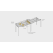 Pracovný stôl Uni k pozdĺ. reťazeniu, 180x75,5x80 cm, biela/biela