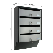 Poštová schránka Depot 4, strieborná/čierna