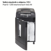 Skartátor s krížovým rezom Rexel Auto+ 750X