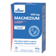 MAGNÉZIUM 400 mg+ vitamíny B6 a C s príchuťou grepu (20 ks)