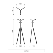 Vešiak SEVEN, čierny