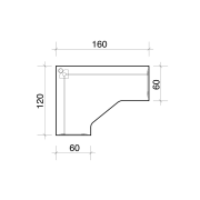 Pracovný stôl Gate, ergo, pravý, 160x75,5x120 cm, buk/buk