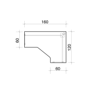 Pracovný stôl Gate, ergo, ľavý, 160x75,5x120 cm, buk/buk