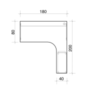 Pracovný stôl Gate, ergo, ľavý, 180x75,5x200 cm, biela/sivá