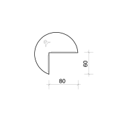 Doplnkový stôl Gate, pravý, 120x75,5 cm, jelša/kov