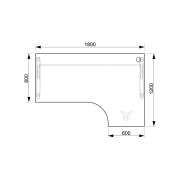 Pracovný stôl Cross, ergo, ľavý, 180x75,5x120 cm, jelša/kov