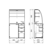 Kuchynka bez vybavenia pravá, 100x189,1x60 cm, biela/biela