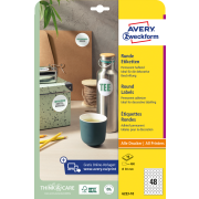 Etikety univerzálne kruhové 30mm Avery A4 10 hárkov