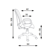 Zdravotnícka stolička Torino, kĺb,štandard kol., podrúčky, zdravot. ekokoža čierna 010