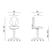 Pokladničná stolička 1040 Ergo D2 čierna s klzákmi