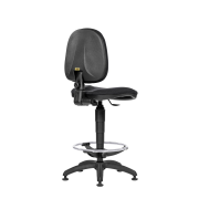 Pokladničná stolička 1040 Ergo D2 čierna s kruhom a klzákmi