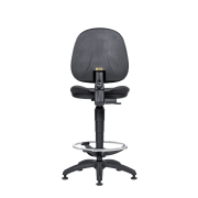 Pokladničná stolička 1040 Ergo D2 čierna s kruhom a klzákmi