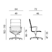 Kancelárske kreslo Sophia Executive, kožené čierne P03