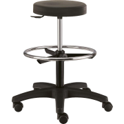 Pracovná stolička NOPA polyuretánová, čierna s aretačným kruhom