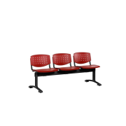 4-miestna lavica Layer, konštrukcia čierna, plast tm. modrá