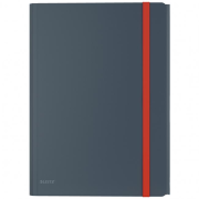 Plastový obal s gumičkou Leitz Cosy hebký s vnútorným vreckom zamatová sivá;