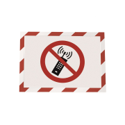 Samolepiaci Duraframe Security A4, červeno-biely, bal.2 ks