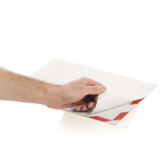 Samolepiaci Duraframe Security A4, červeno-biely, bal.2 ks