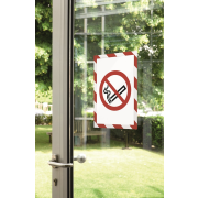 Samolepiaci Duraframe Security A4, červeno-biely, bal.2 ks