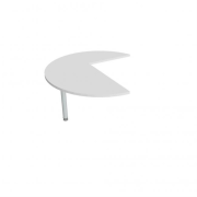 Doplnkový stôl Flex, ľavý, 120x75,5x(80x60) cm, biela/kov