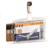 Visačka na 2 plastové karty so štipcom DURABLE 85x54mm 25ks