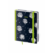 Diár Vario týždenný B6 12x16,5cm s gumičkou Dandelion 2024