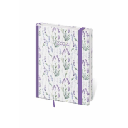 Diár Vario týždenný B6 12x16,5cm s gumičkou Levander 2024