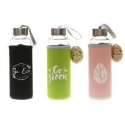 Sklenená fľaša Be ECO v obale 400 ml čierna