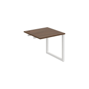 Pracovný stôl UNI O, k pozdĺ. reťazeniu, 80x75,5x80 cm, orech/biela