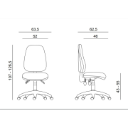 Kancelárska stolička 1540 ASYN čierna D2