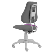 Detská rastúca stolička FUXO S-LINE fialovo/sivá (Suedine)