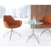 Kreslo Fan, otočné na klzákoch, podnož chróm, látka Alba 3005