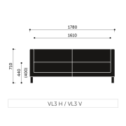 Dvojkreslo Vancouver Lite Maxi, nohy chróm, látka Next NX-14 tmavosivá