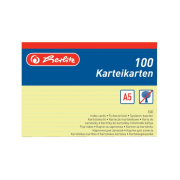 Papierové linajkové kartičky A5 Herlitz 100 ks