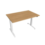 Pracovný stôl Motion, ZO, 2S, 120x70,5-120,5x80 cm, dub/biela