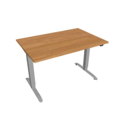 Pracovný stôl SIMPLE, ZO, 2S, 120x70,5-120,5x80 cm, jelša/sivá