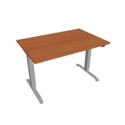 Pracovný stôl SIMPLE, ZO, 2S, 120x70,5-120,5x80 cm, čerešňa/sivá