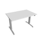 Pracovný stôl SIMPLE, ZO, 2S, 120x70,5-120,5x80 cm, biela/sivá
