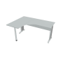 Pracovný stôl Cross, ergo, pravý, 160x75,5x120 cm, sivá/kov