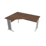 Pracovný stôl Cross, ergo, pravý, 160x75,5x120 cm, orech/kov