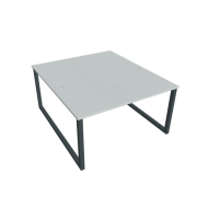 Pracovný stôl UNI O, 140x75,5x160 cm, sivá/čierna