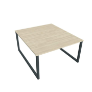 Pracovný stôl UNI O, 140x75,5x160 cm, agát/čierna