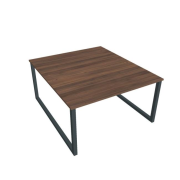 Pracovný stôl UNI O, 140x75,5x160 cm, orech/čierna