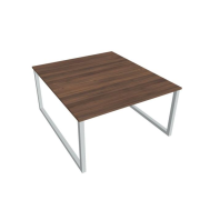 Pracovný stôl UNI O, 140x75,5x160 cm, orech/sivá